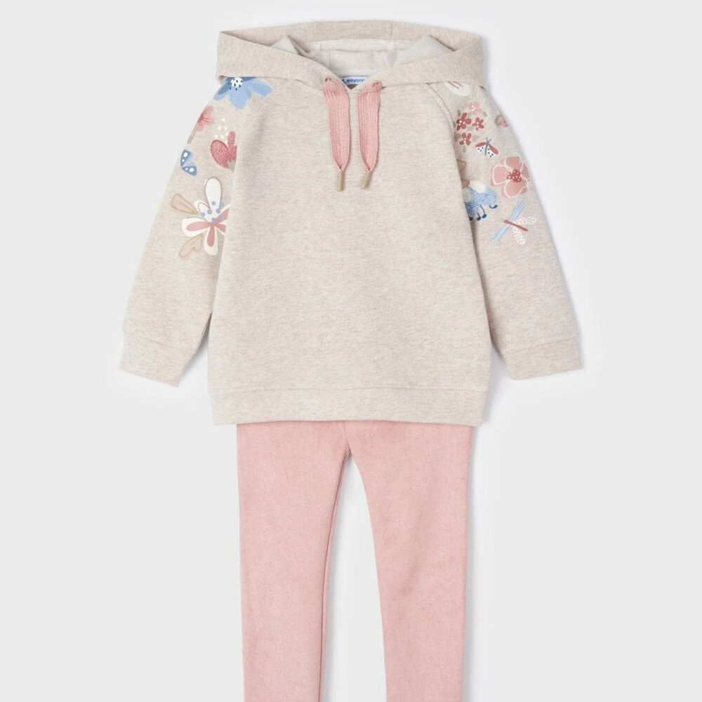 Girls Mayoral Suede Leggings Set, Size 8